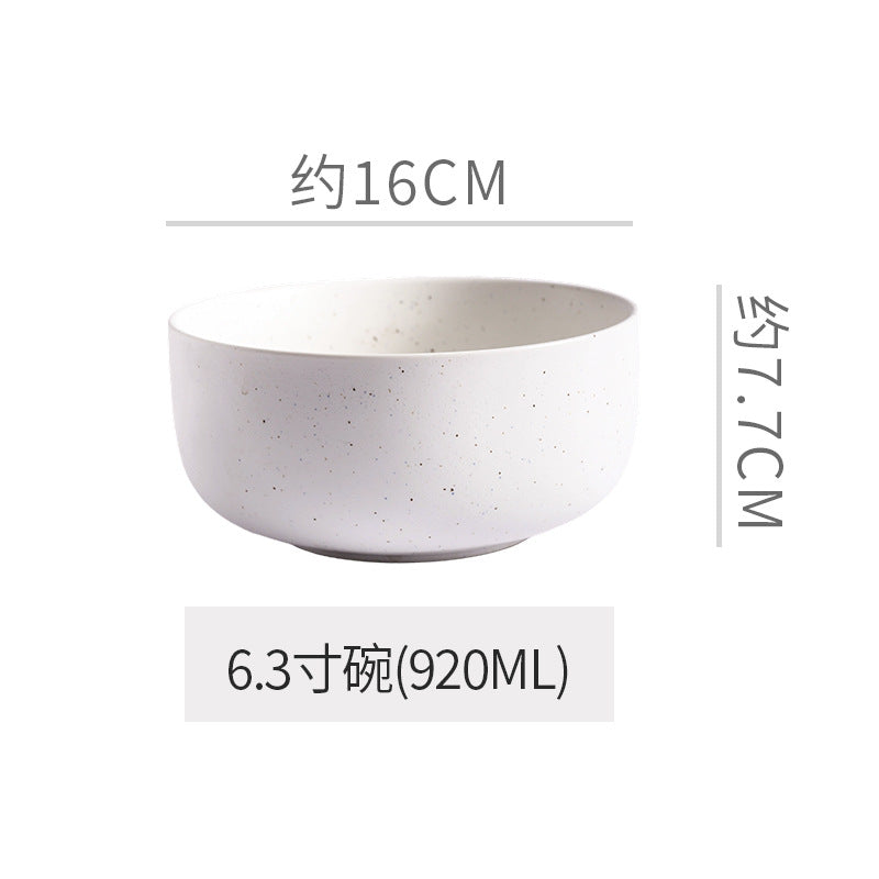 Minimalist blue and white polka dot ceramic bowls, plates, and dishes - perfect for home, restaurant, western cuisine, steak, high-end hotel, and unique dessert presentation