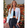fashion glitter sequin pilot long sleevesjacketspringnew arrivalelegantshortoutwear