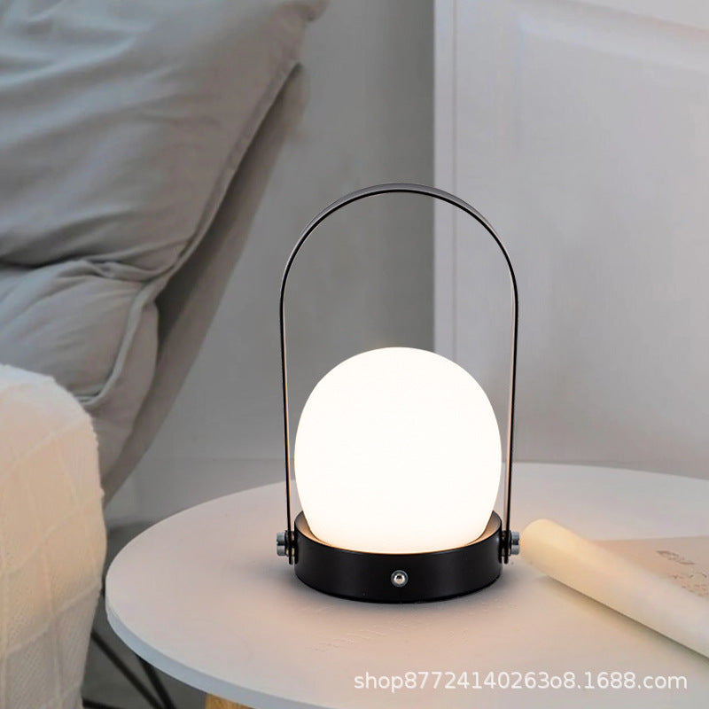 Danish ins girl charging table lamp bedroom bedside lamp camping portable creative bar restaurant atmosphere touch lamp