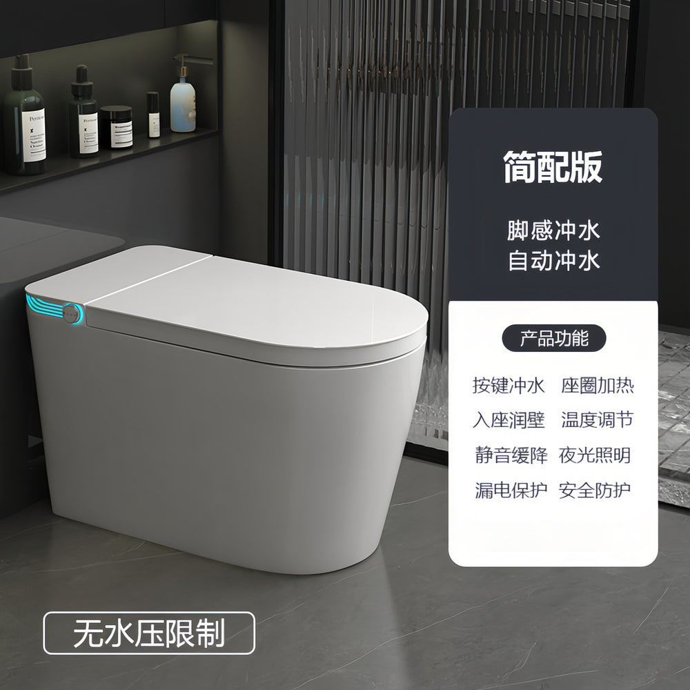 Authentic smart toilet seat - fully automatic, voice-activated, integrated dual-water-flow system, suitable for home use, instant heating, large size, no water pressure required