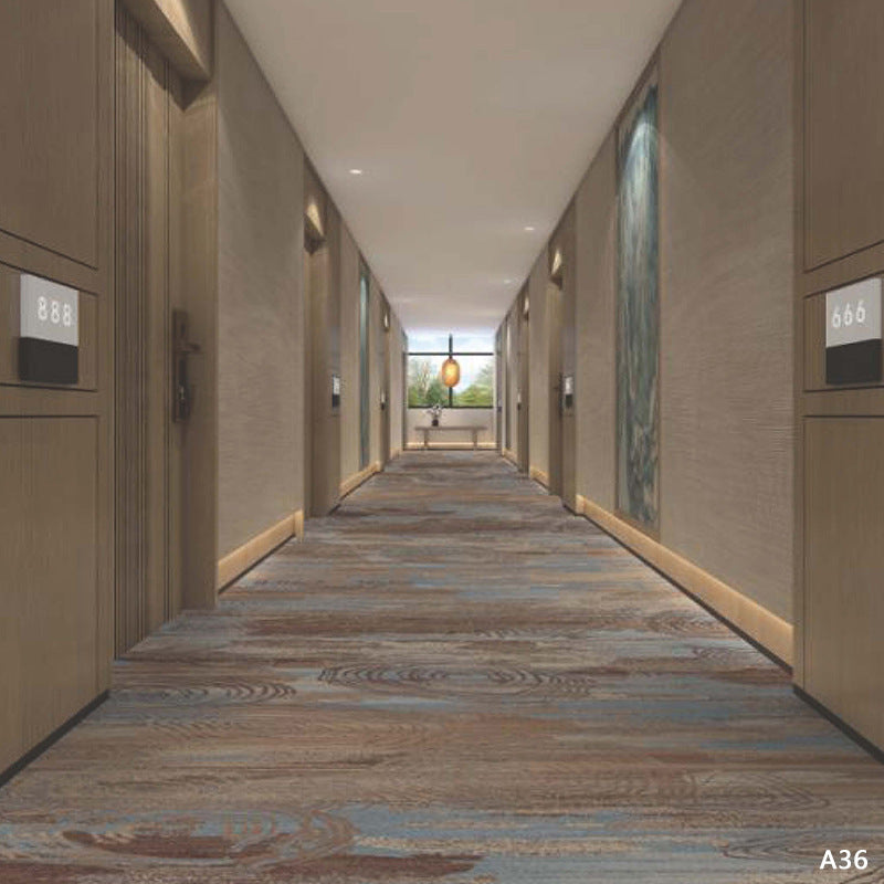 Custom hotel carpet for hallways and aisles, hotel guest room bedside rug, thickened nylon b1 flame retardant full coverage floor mat