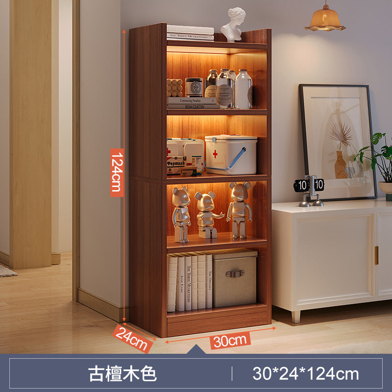 Shelves next to TV cabinets, household bookshelves, simple floor-to-ceiling storage, aisle cabinets, living room, multi-layer corner bookcases
