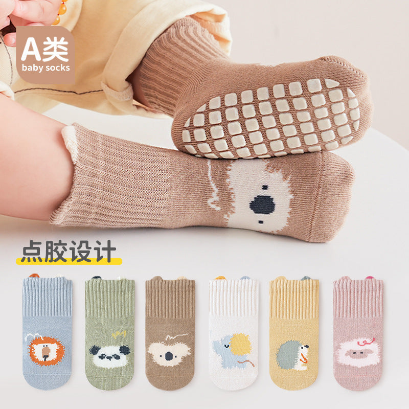 Babylon children's socks - new autumn collection: anti-slip grip, baby floor socks, cool-touch, pull-tab, combed cotton, zhongtong socks