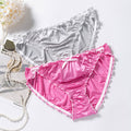 Export cross-border best selling women's plus size underwear plus size fat mm low waist sexyplaid hip-covering women's briefs