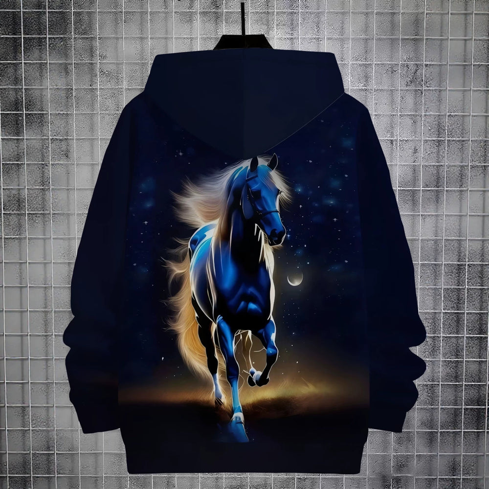 Kids' hoodie jacket, cross-border hot seller: cute cartoon print fashion zip-up hoodie for girls, dropshipping available