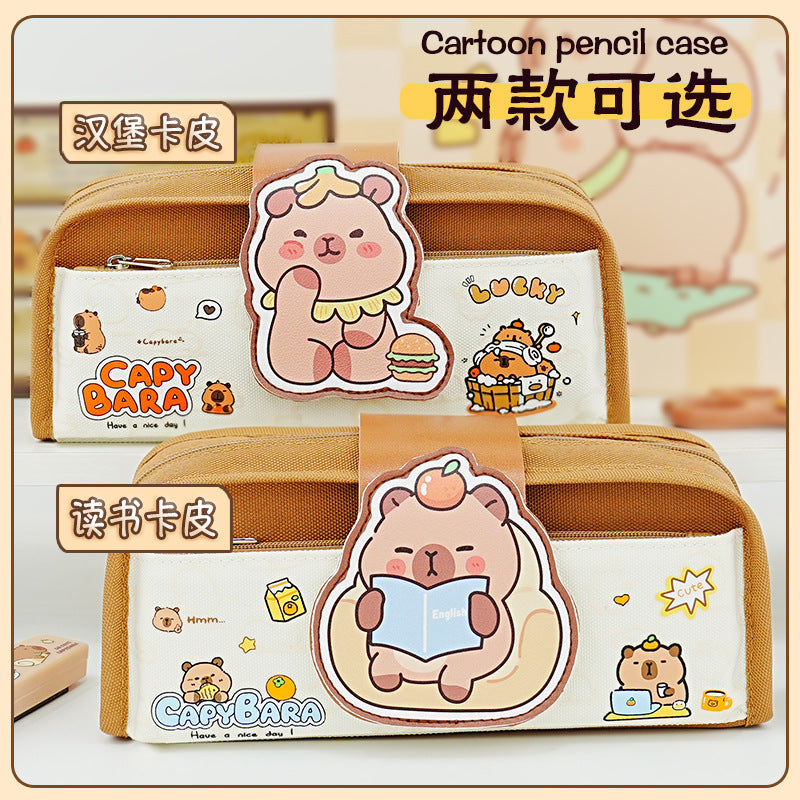 Large-capacity stationery bag wholesale, simple Oxford pencil case for junior high school students, cute pet ins style stationery case pencil case