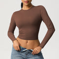 Ready-to-ship cross-border high-stretch quick-dry t-shirt yoga top pilates running workout fitness yoga long sleeve top