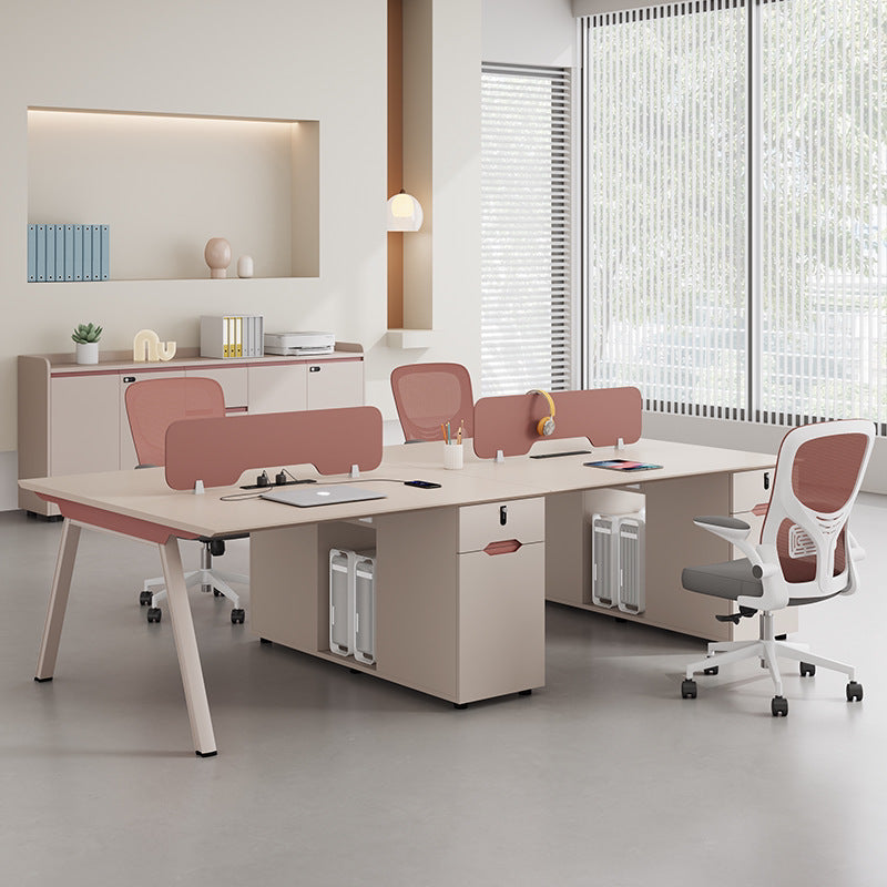 Saint li staff office desk and chair set - minimalist computer desk, employee desk, office workstation