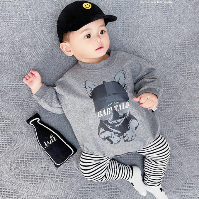 Infant spring autum cartoon fashion one-piece jumpsuit baby boy fashion newborn triangle outing romper suit