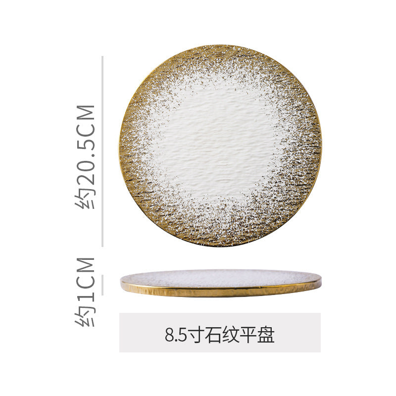 High-end ceramic dinnerware for restaurants and hotels, perfect for home use. ideal for western-style plating, desserts, and pastries. unique, aesthetically pleasing ceramic plates