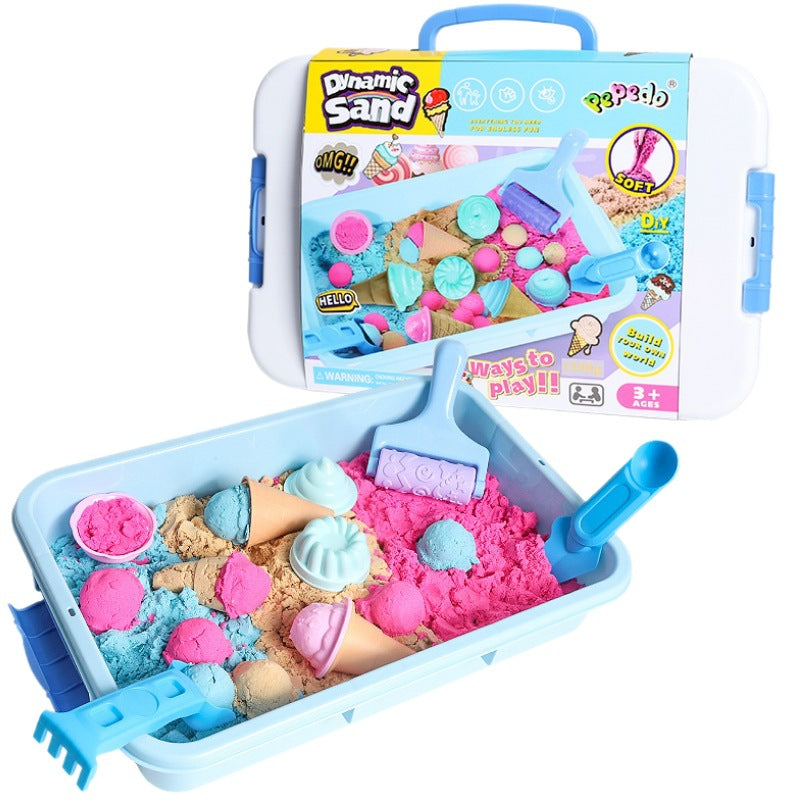 New children's space-themed sand art storage box set - cake castle suitcase pretend play molding sand toy