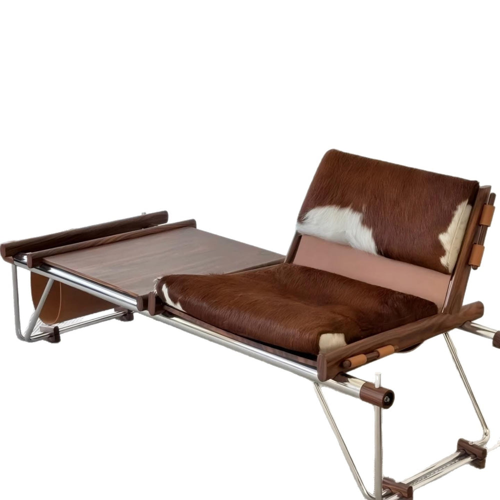 Italian living room book and newspaper chair balcony single sofa casual chair bauhaus style cow leather bench cow chair
