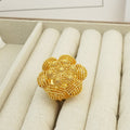 Women's fashion luxury hollow leaf ring adjustable size bridal wedding birthday party, christmas gift