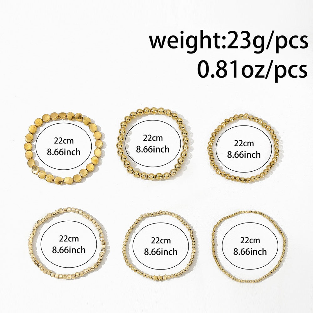 Wholesale alloy beaded bracelets - european & american cross-border jewelry - women's niche, light luxury, high-end handmade geometric layered anklets