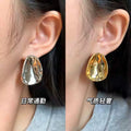 Stylish gold and silver unique exaggerated large metal earrings for women 2026new arrival popular classy sense accessible luxury earrings earrings