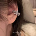 Copper micro-embedded star ear clip (single)-a1705 silver