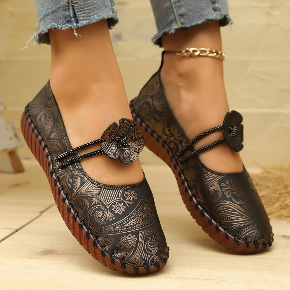 Fashionexportplus size hand-sewn soft bottom casualflats women's cross-border new arrival graffiti breathable lazy loafers