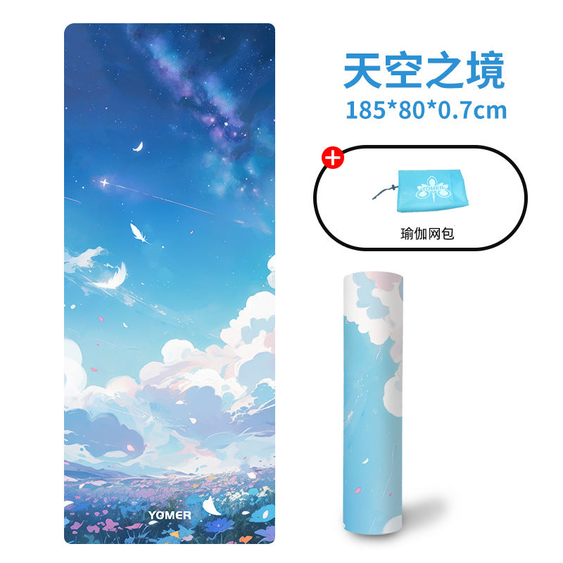 Custom printed tpe yoga mat - digital printing, gift yoga mat, outdoor non-slip beginner fitness mat