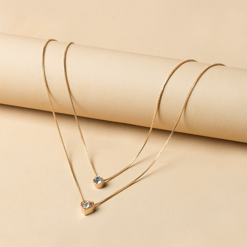 Wholesale alloy necklaces: hot-selling european and american cross-border fashion jewelry - trendy multi-layer heart & teardrop pendants, vintage women's choker necklaces