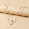 Wholesale alloy necklaces: hot-selling european and american cross-border fashion jewelry - trendy multi-layer heart & teardrop pendants, vintage women's choker necklaces