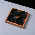 Four-compartment seasoning dish set-black