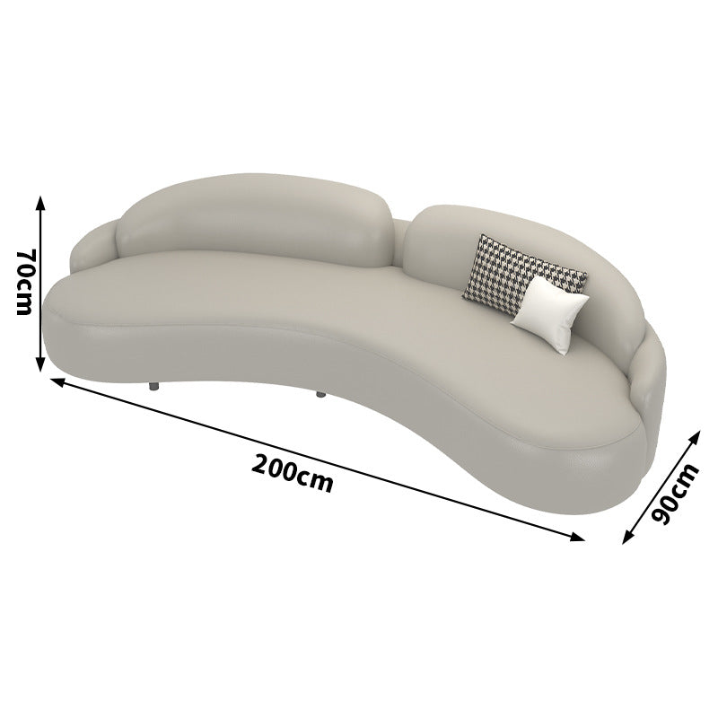 Commercial curved leather sofa office reception coffee table hotel sales center beauty salon reception negotiation table and chair set