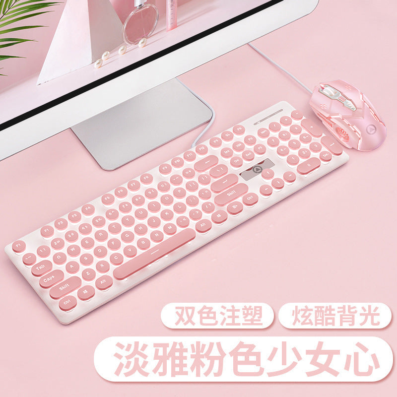 Silver sculpt v8 punk mechanical feel keyboard and mouse combo - illuminated gaming pc accessories - wholesale for amazon cross-border e-commerce