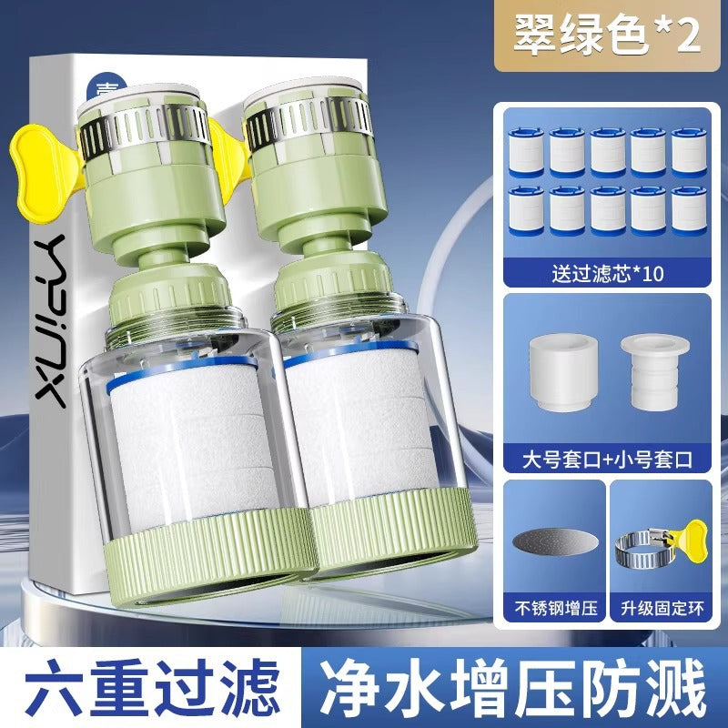 Kitchen faucet filter anti-splash extender - universal fit for home water purification