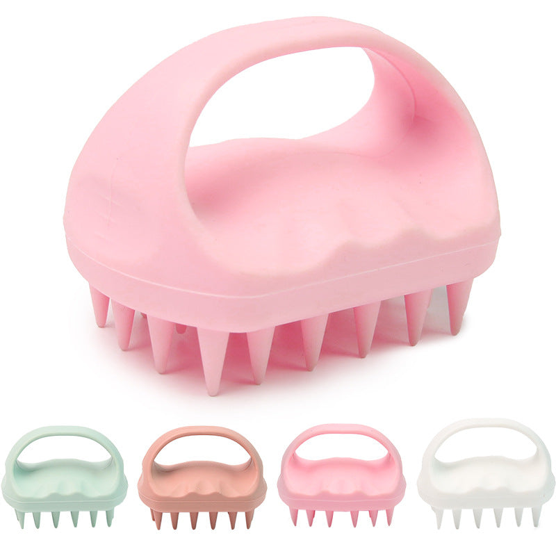 Cross-border hand-held silicone shampoo brush scalp massage cleaning shampoo brush long teeth short teeth massage shampoo brush