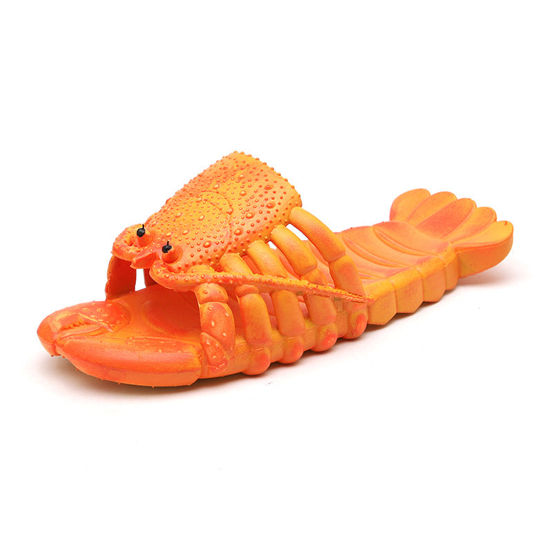 2025 new creative non-slip couple's slippers, parent-child cute lobster slippers, crayfish beach slippers