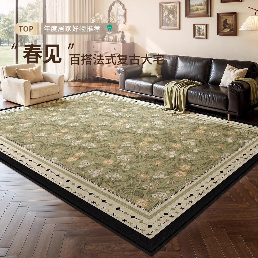 Carpet living room new green medieval style retro home carpet bedroom waterproof accessible luxuryclassy customizable carpet