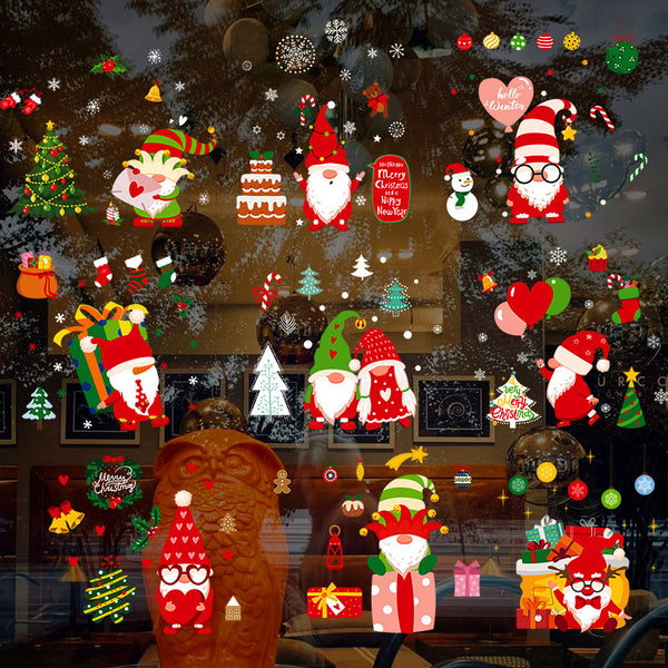 Foreign trade   Christmas window static sprinkler gold glass doors and windows holiday decoration sticker HTJD2302
