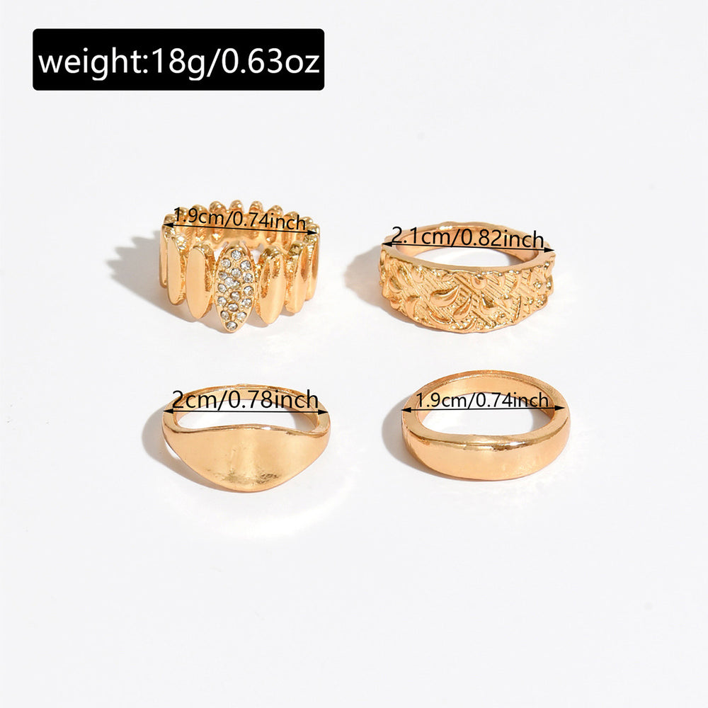 European and american cross-border jewelry: irregular metal shiny ring set - minimalist, stylish, and trendy knuckle rings wholesale