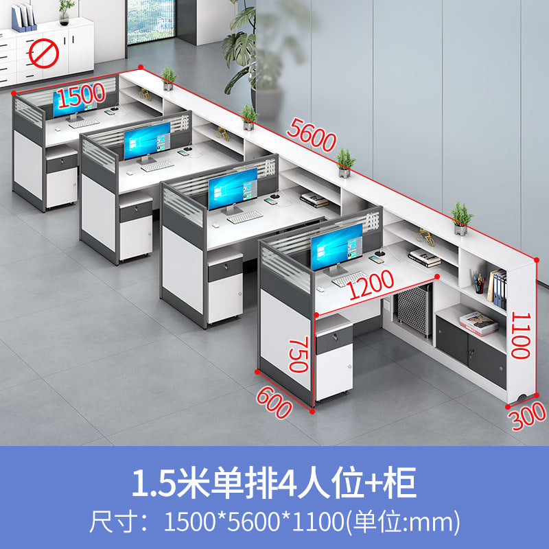 Office desk and chair set for staff, financial employees, and workstations - 2/4 seater facing desk office table