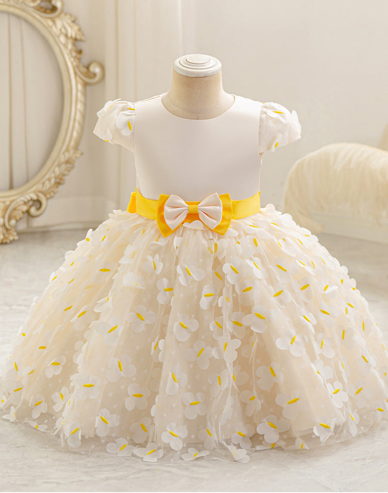 export baby dress short one year old western style new arrival princess dress three-dimensional butterfly birthday skirt cute