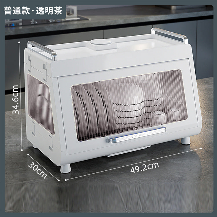 Golden Cat Kitchen Drain Cupboard with Lid Bowl Box Dishes Plates Chopsticks Cutlery Household Shelves Storage Box