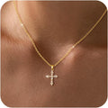 Amazon new arrival: exquisite gold cross necklace - women's fashionable small cross pendant