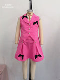 hot-selling  export fashion two-piece set: sweet & cool vest with bow and a-line skirt