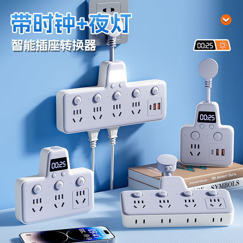 Pure copper socket wireless converter usb time independent switch multi-function one-to-many slot power strip