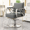 Upgraded reinforced armrests in dark gray leather [electroplated silver disc]