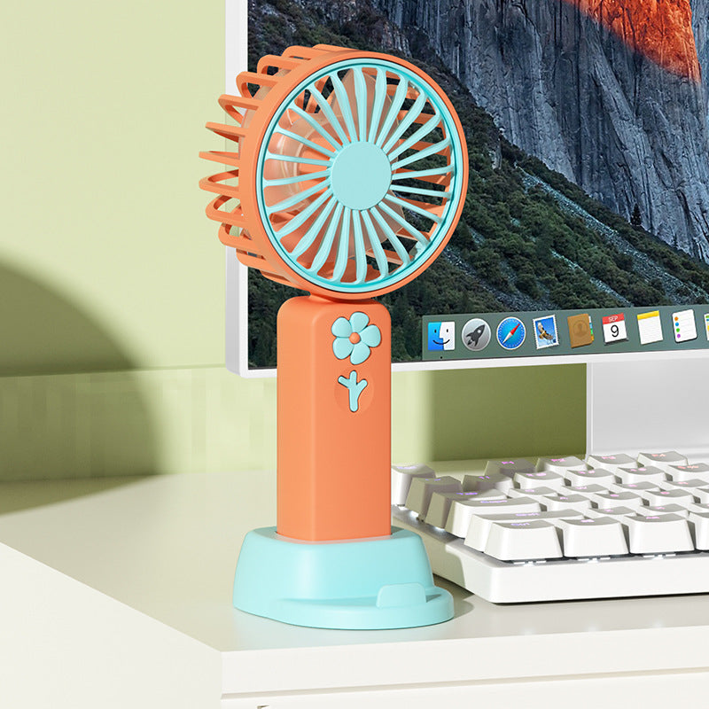 running volume mini handheld fan small portable desktop silent student usb charging stand small fan