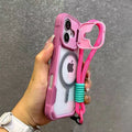 Jia gu shield multifunctional magnetic stand compatible iphone 16 drop-proof phone case with lanyard for apple 15 & 14 (cross-border)