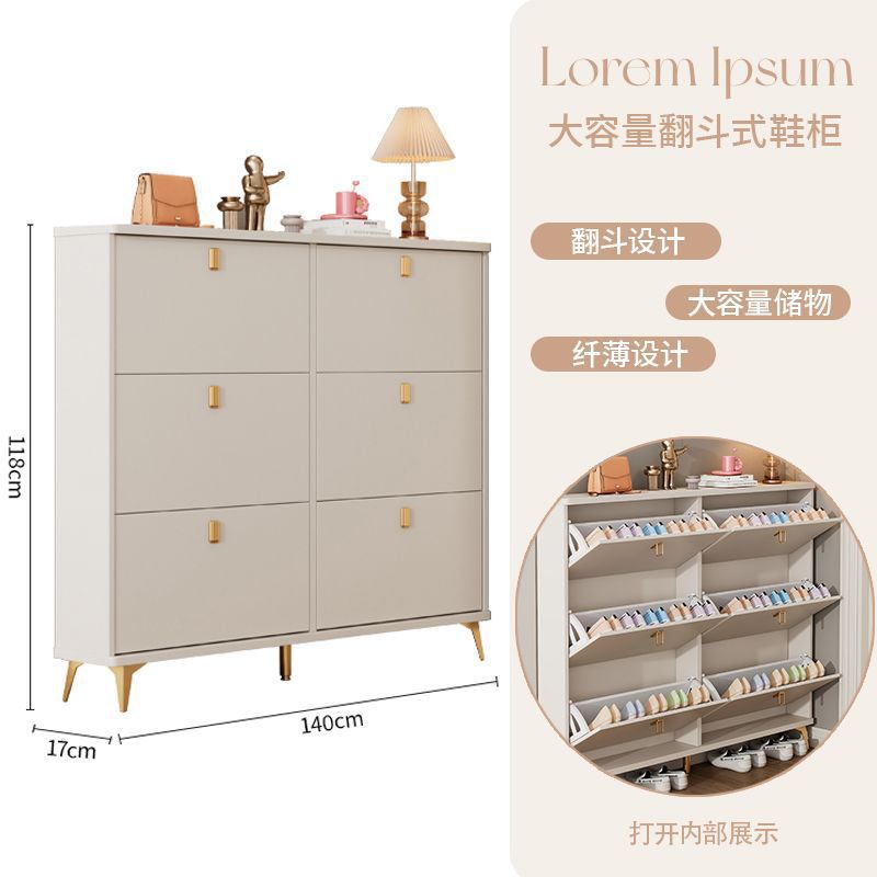 Tipping shoe cabinet solid wood for home door new arrival large capacity entrance cabinet small narrow shoe rack
