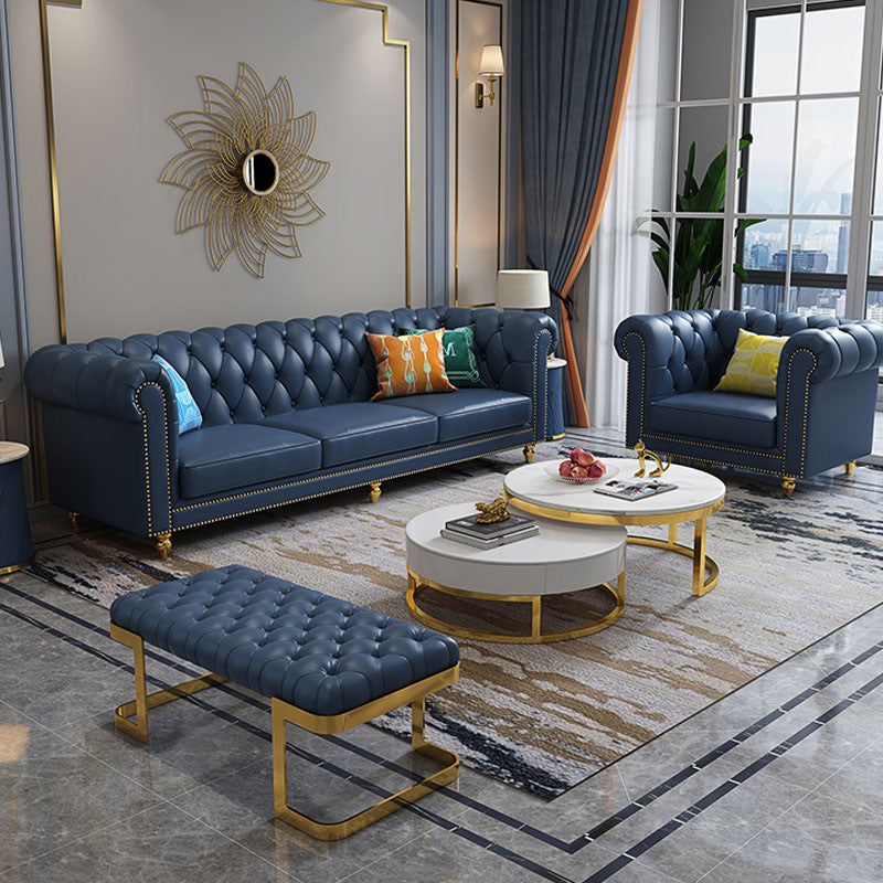 American light luxury corner leather buckle sofa designer modern light luxury small apartment princess chair combination furniture