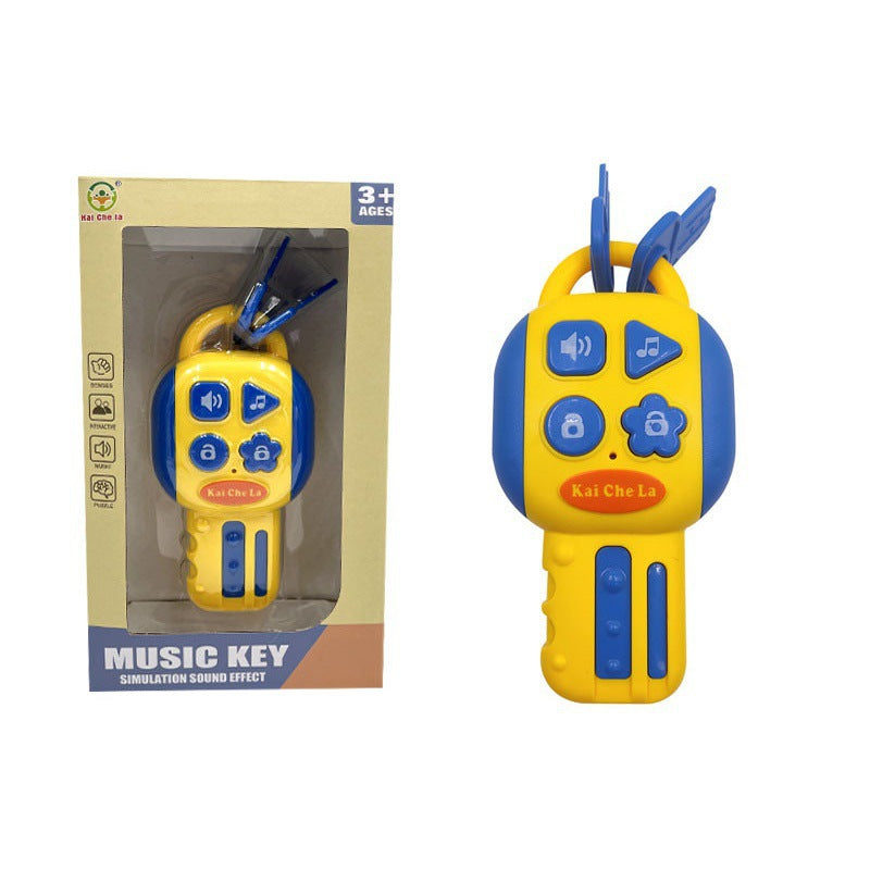 Cross-border  export children's simulation remote control car key lock lighting music early education educational unlocking toys