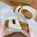 Thick solebows sandals women's summer outwear new arrival height increasingfashioneasiest for matchcute soft bottom birkenstock flip-flops for women