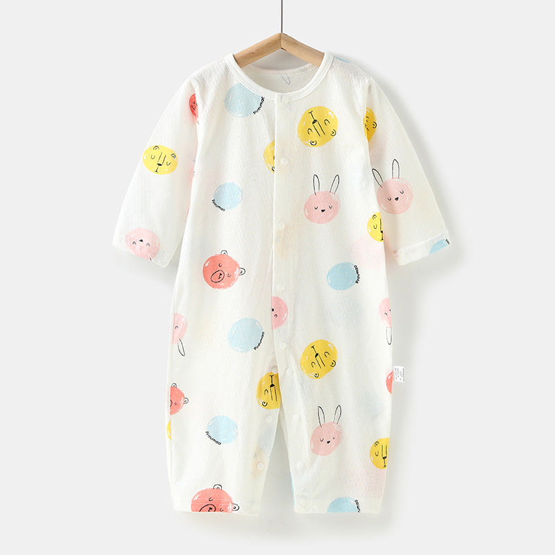 Wholesale baby rompers - spring/summer lightweight air conditioning suits, baby pajamas, long-sleeve onesies, crawling suits, newborn clothes