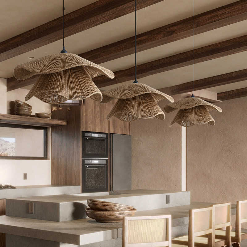 Wabi Sandy Wind Hemp Rope Chandelier Hot Pot Restaurant BBQ Restaurant Restaurant Internet Cafe Zen Tea Room Dining Bar Lighting