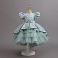 Ready-to-ship new sequin kids' gown with train, princess dress for flower girls, birthday party dress, girl's dress