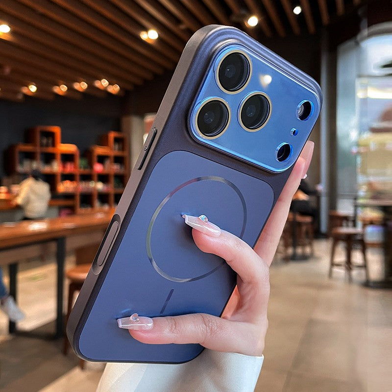 Large viewing window suitable for iphone17pro mobile phone case apple 13 high-end ai button anti-fall protective cover